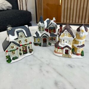 Holiday Ceramic Village House Set - White